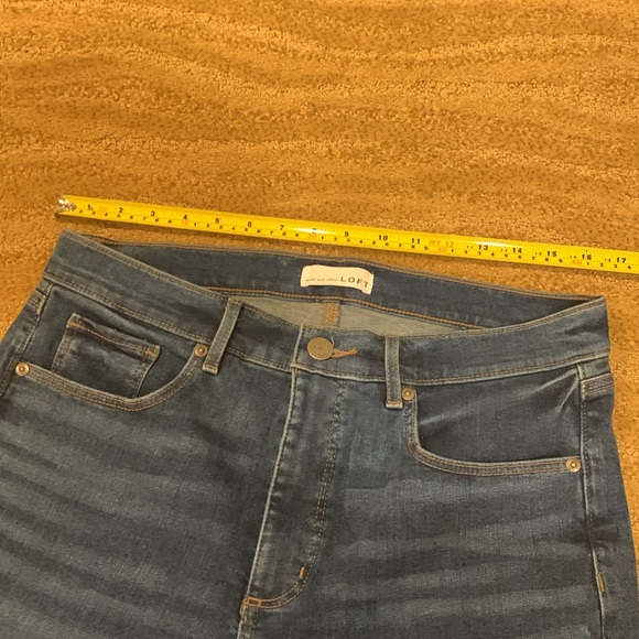 LOFT Skinny Crop Womens Size 31/12 Blue Jeans Ankle High Rise Dark Wash - Picture 9 of 13